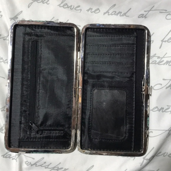 Blue/green/silver alligator skin wallet - Picture 2 of 2